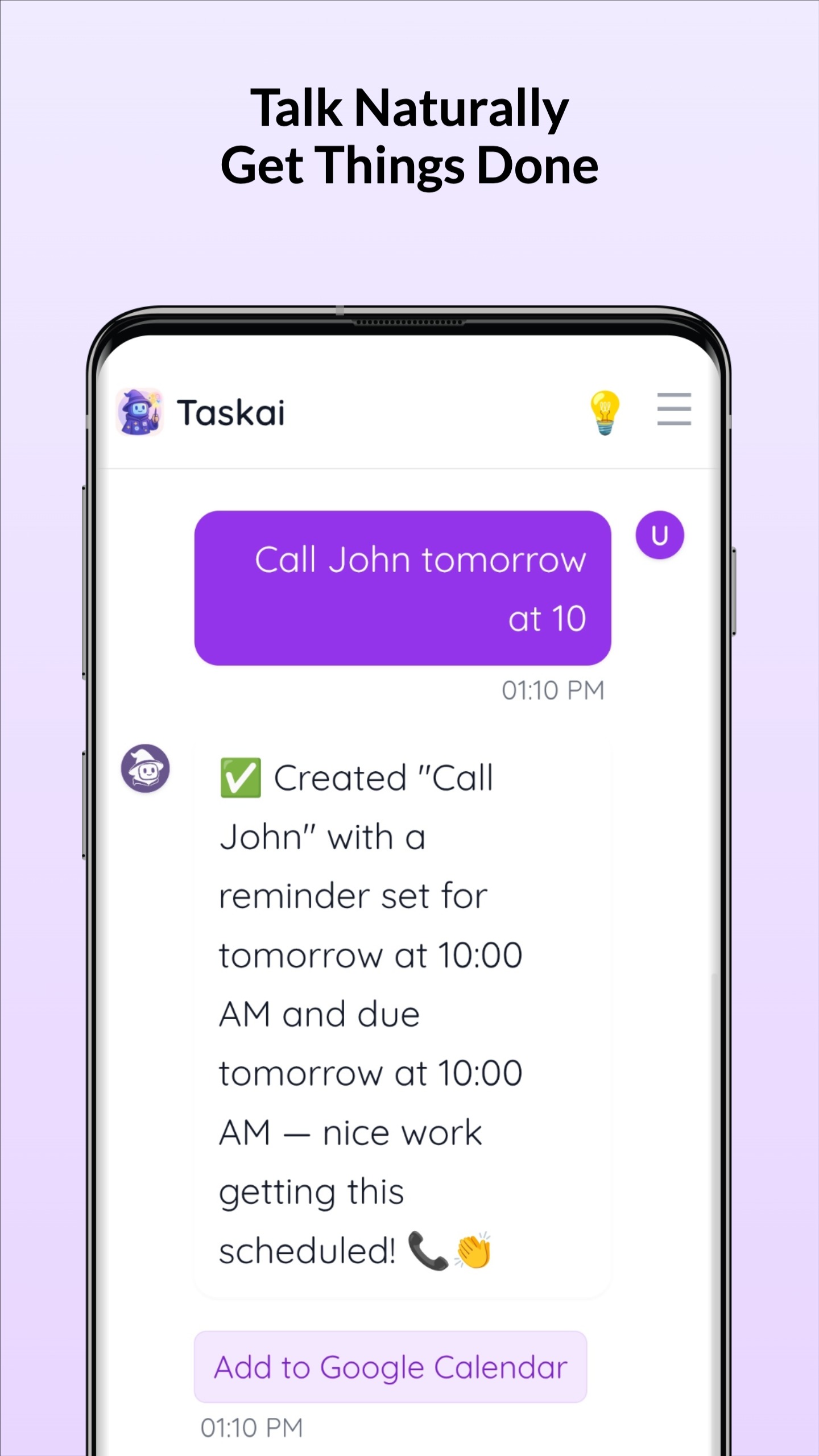 Taskai App Screenshot - Talk Naturally, Get Things Done